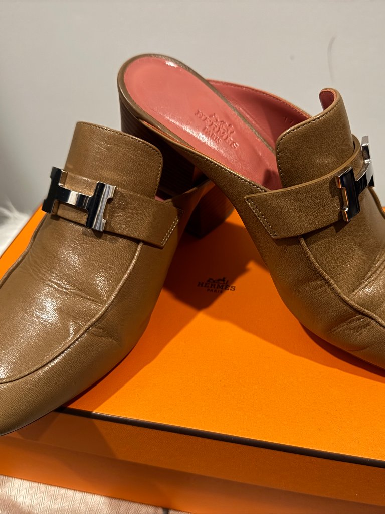 Authentic Herms Oz Mule Heels Size 38